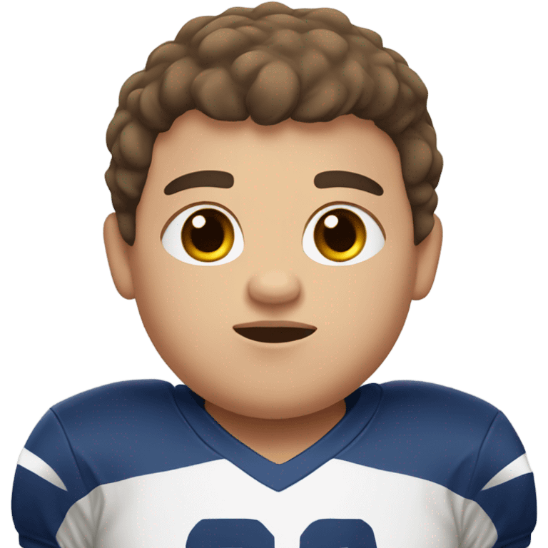 chubby boy with brown eyes brown hair light skin football emoji