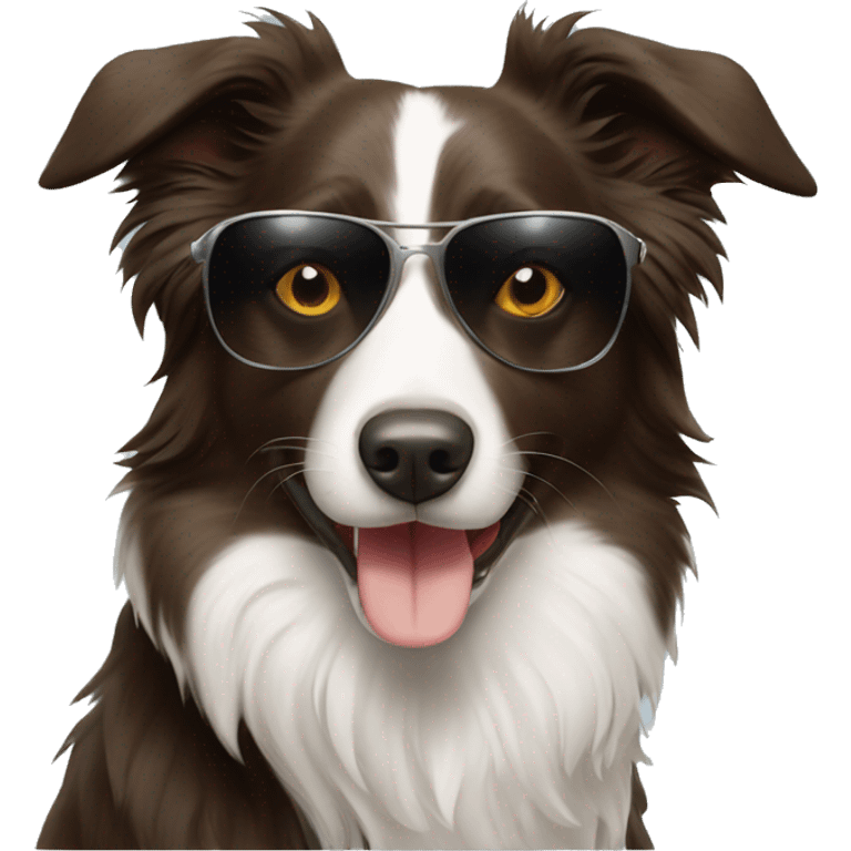 Border collie with sunglasses  emoji