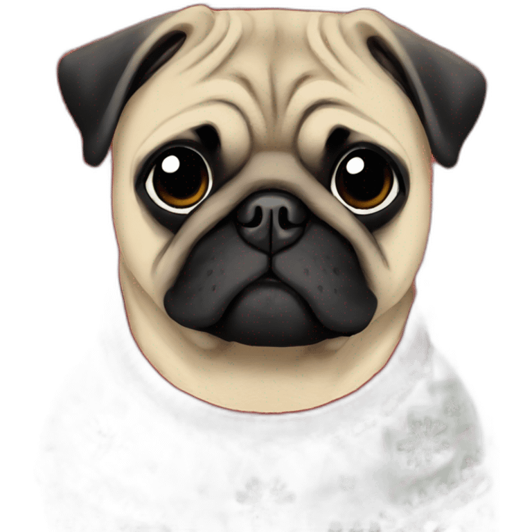 Pug in Christmas sweater  emoji