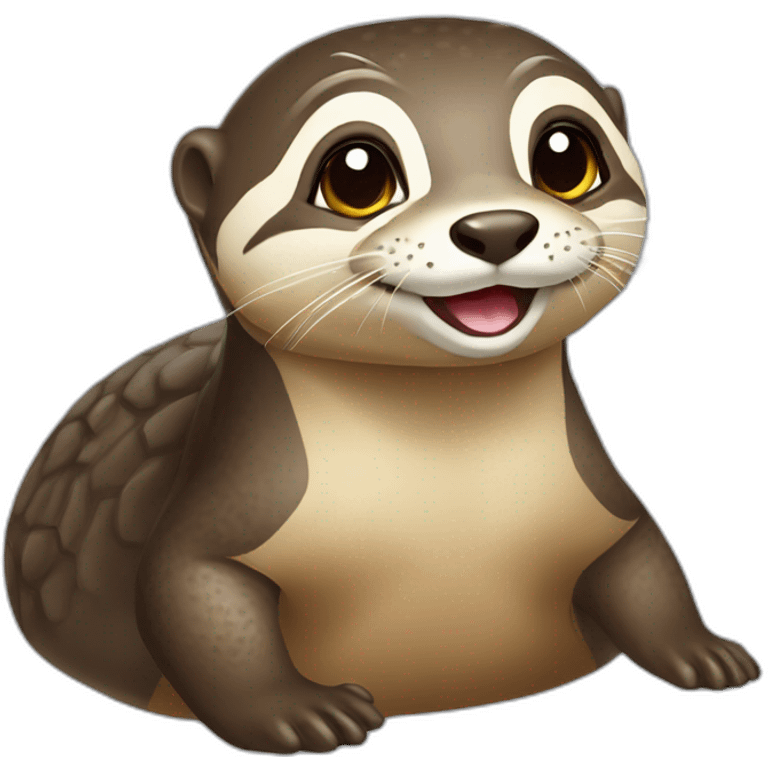 Loutre sur tortue emoji