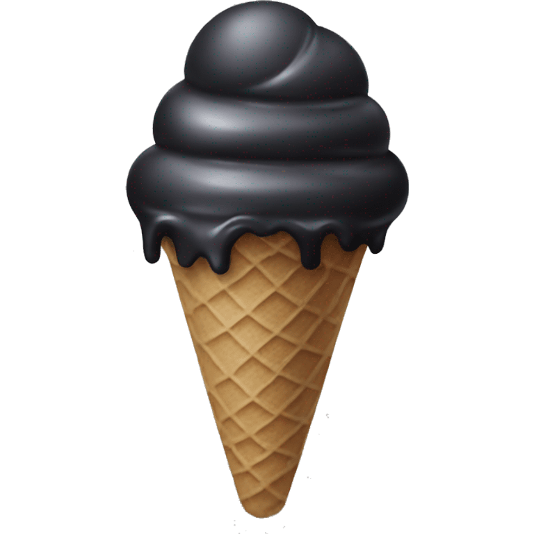 Black ice cream emoji