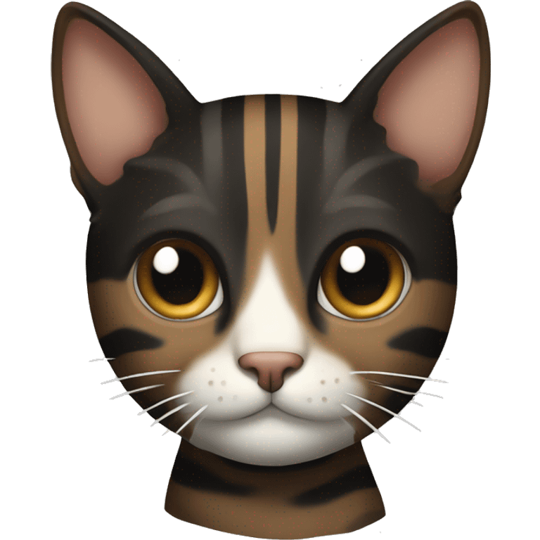 A black and brown striped cat with a white muzzle emoji