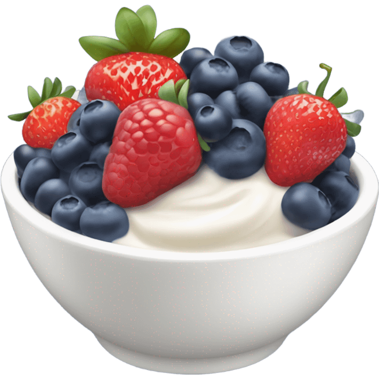 A bowl with yogurt and berries  emoji