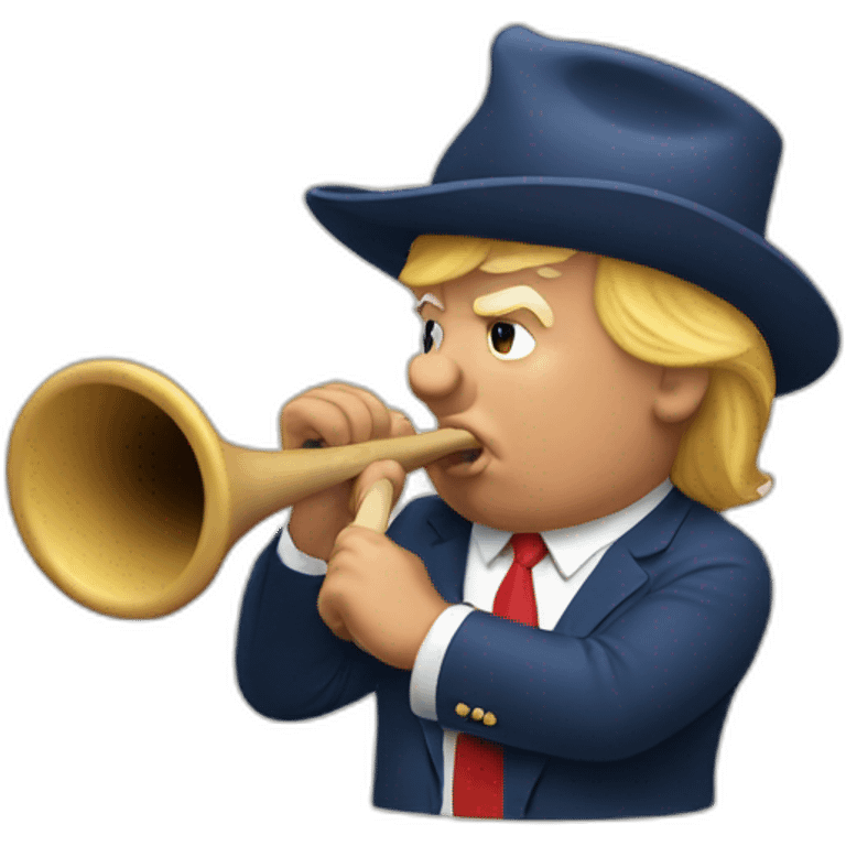 Trump playing alphorn emoji