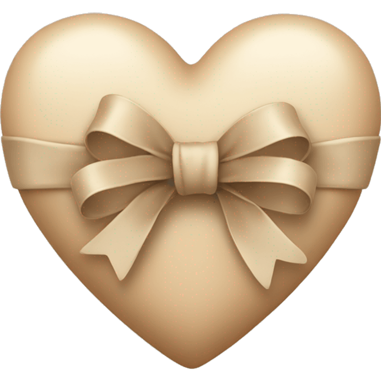 Beige heart with bow emoji