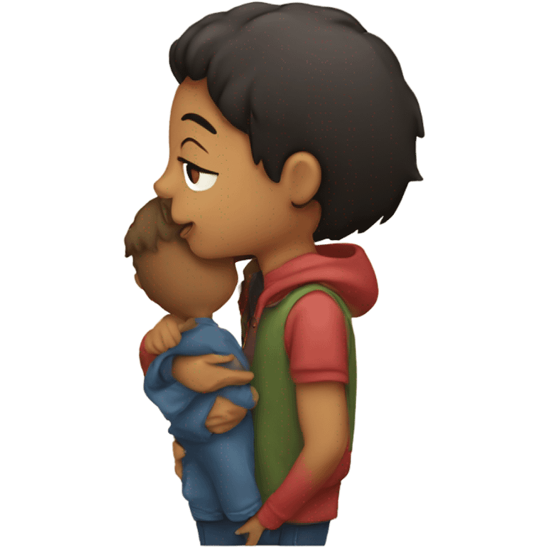 Girl kissing boy emoji