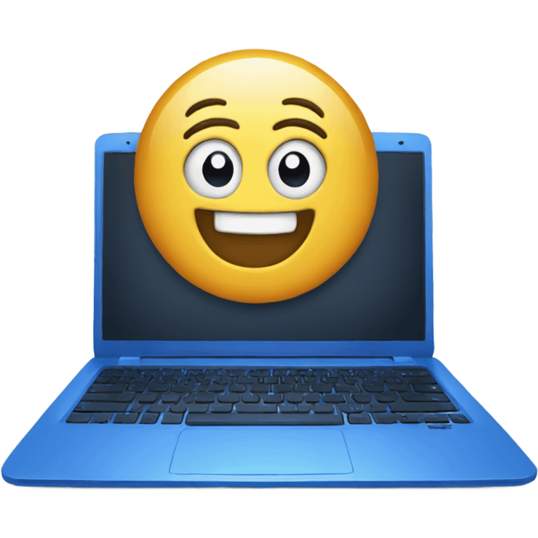 Laptop BLUE Very happy  emoji