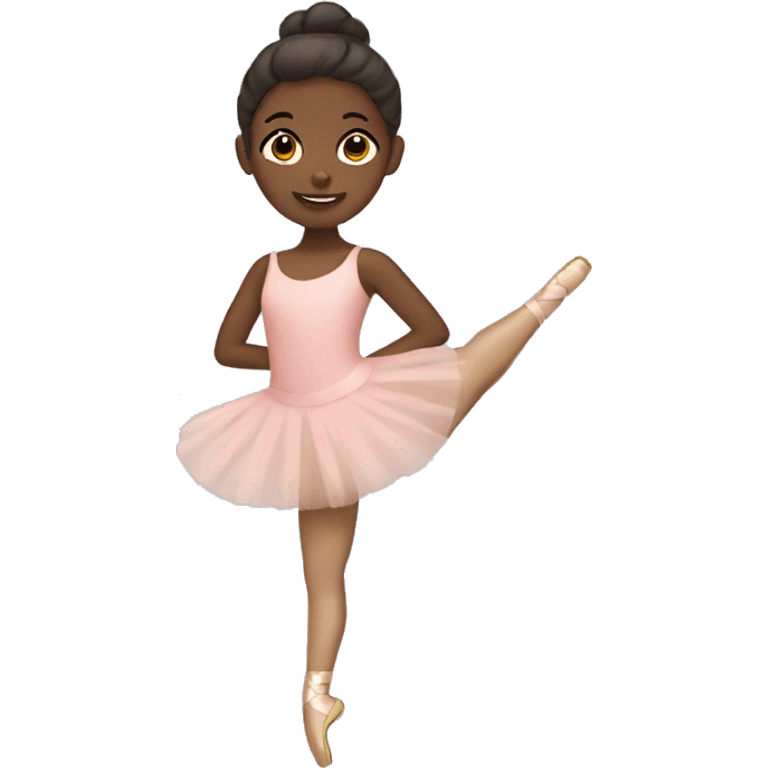 A brown skin girl doing ballet emoji