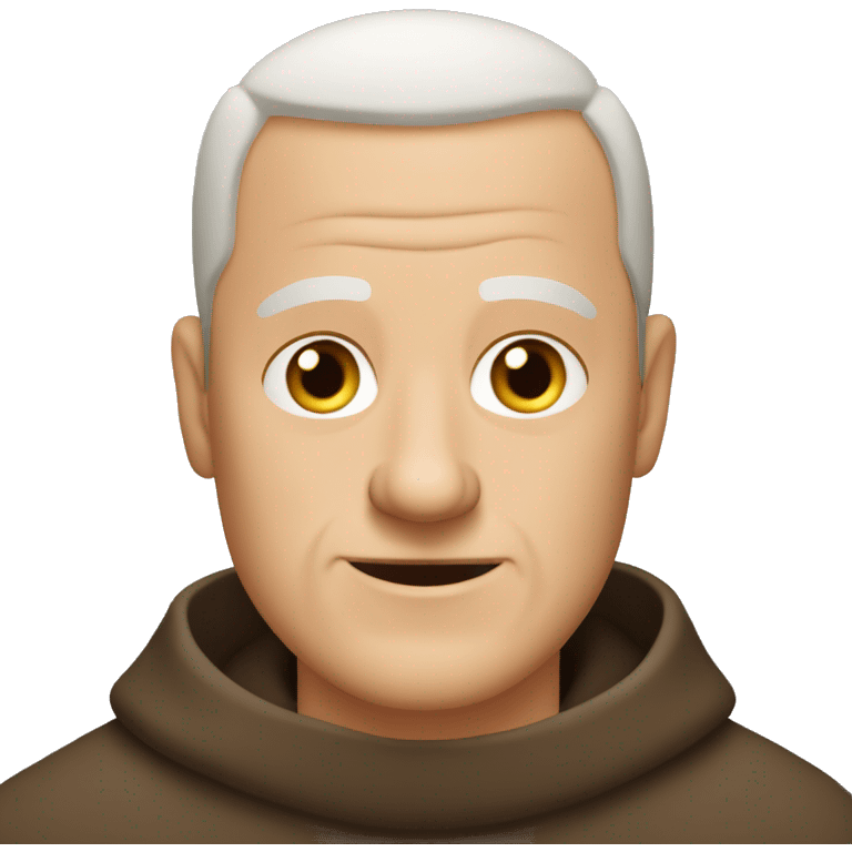 A middle-aged white male friar with a grizzled appearance, buzz cut, and a square jaw. emoji