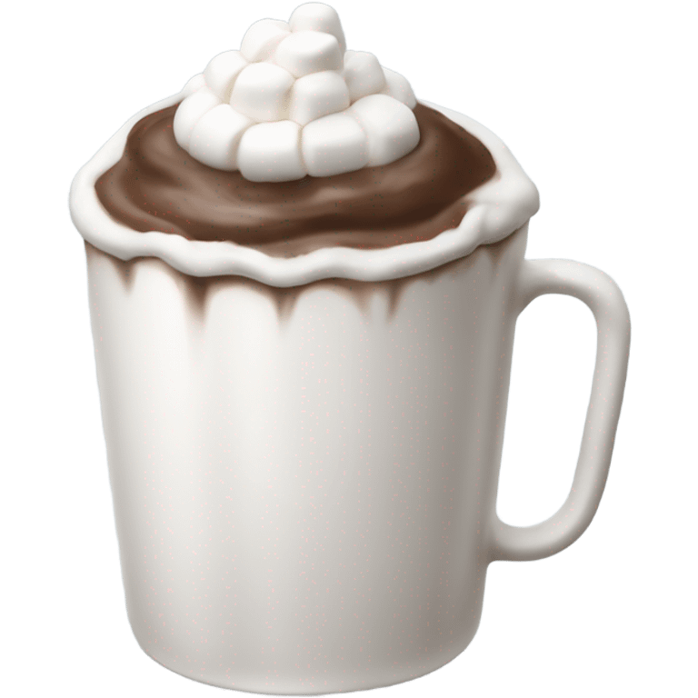 A cup of hot chocolate with marshmallows and whip cream on top emoji