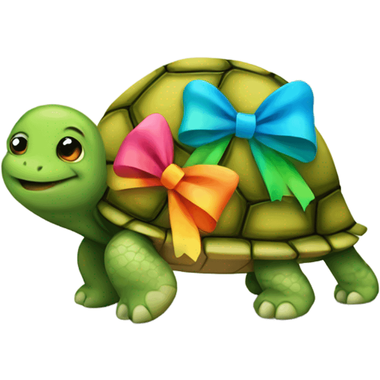 Turtle wearing a bow emoji