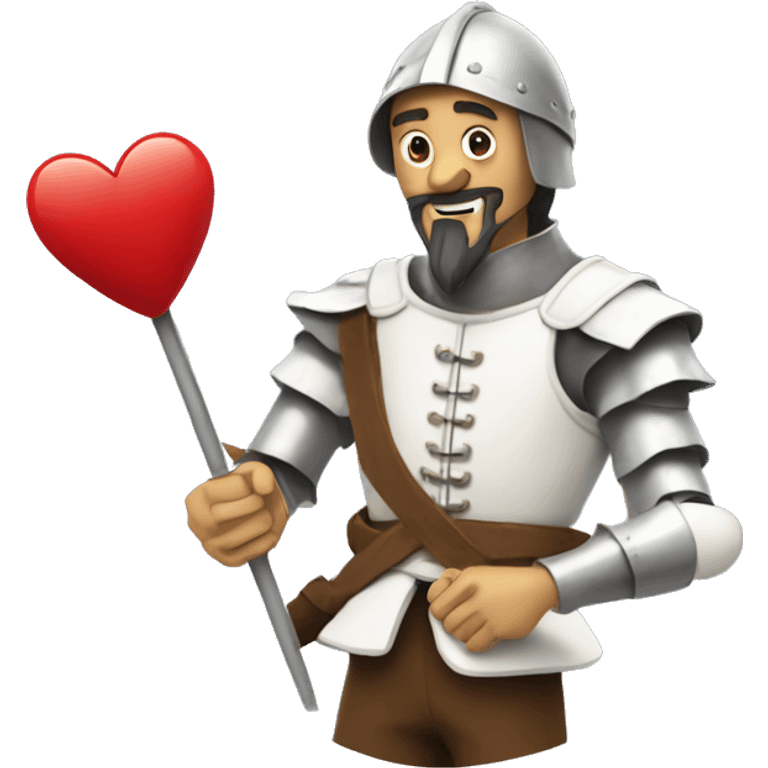 Don Quixote holds a heart in his hand emoji