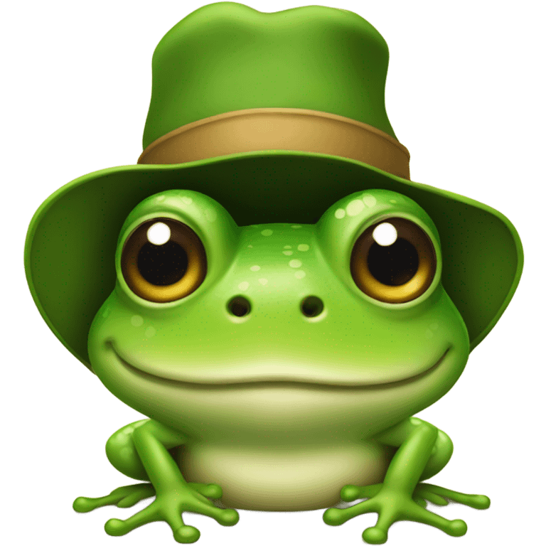 Frog with hat emoji