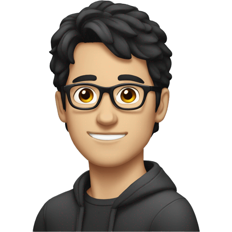 white guy with black hair in his 20s with glasses emoji