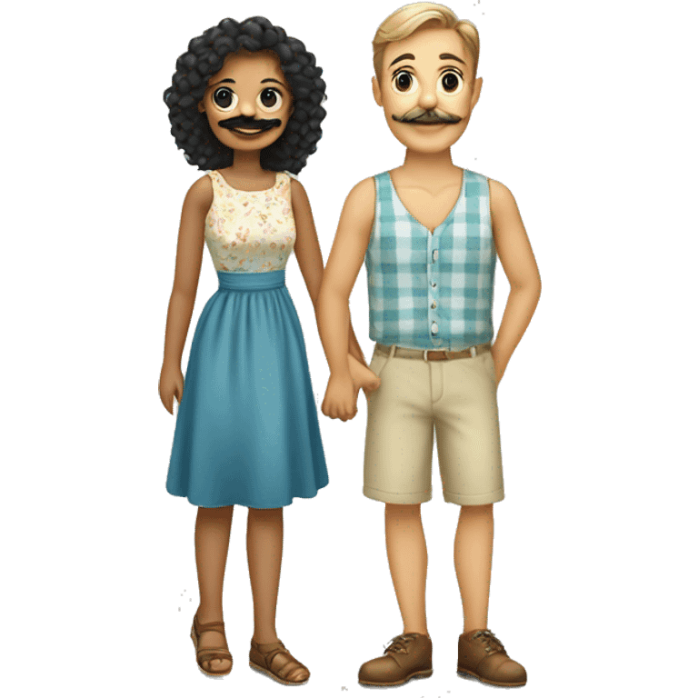 summer dress a men with moustaches  emoji