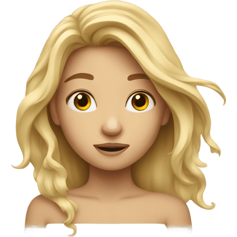 Wake up blond girl emoji