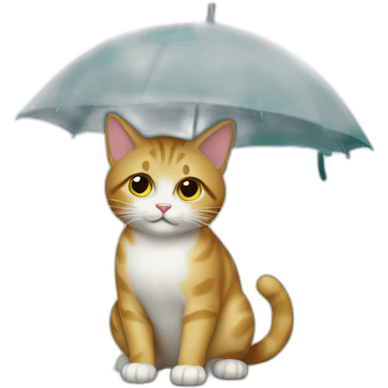 Cat with umbrella emoji