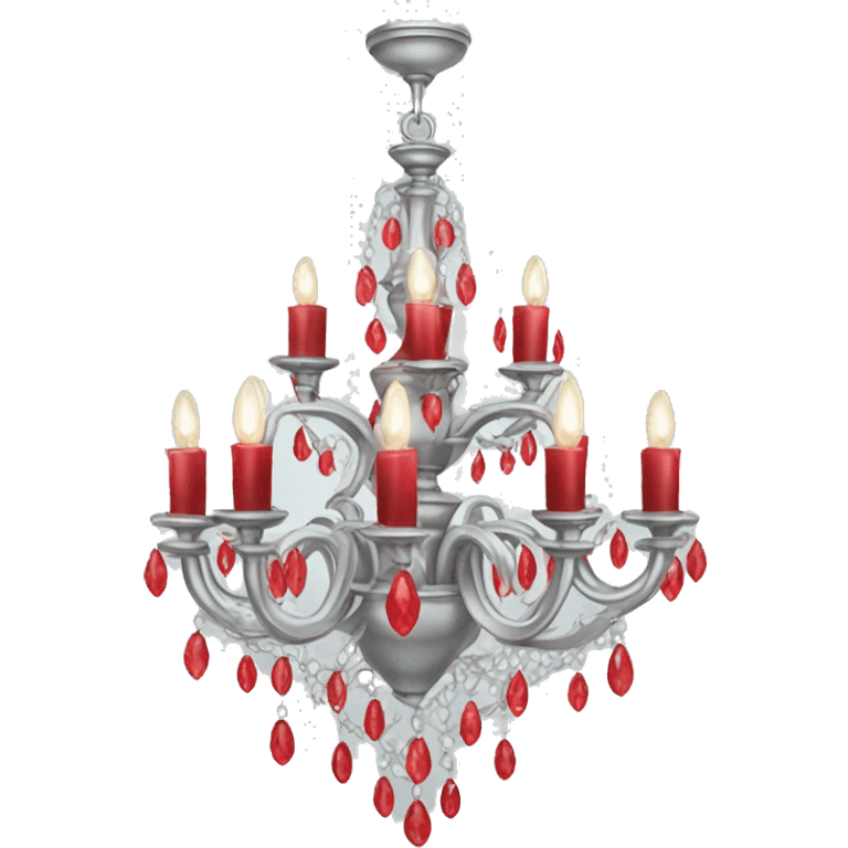 silver chandelier with red accents emoji