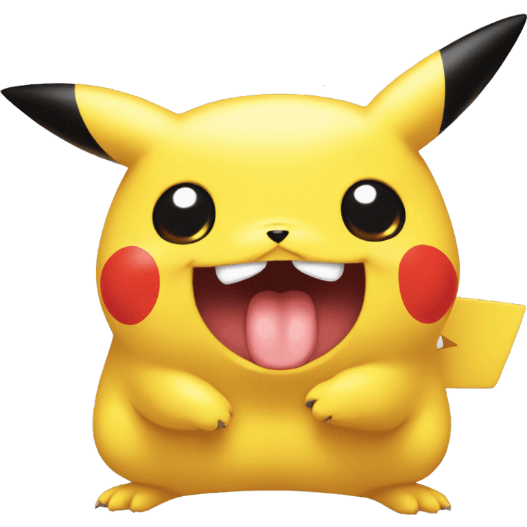 pikachu with tongue out drooling emoji