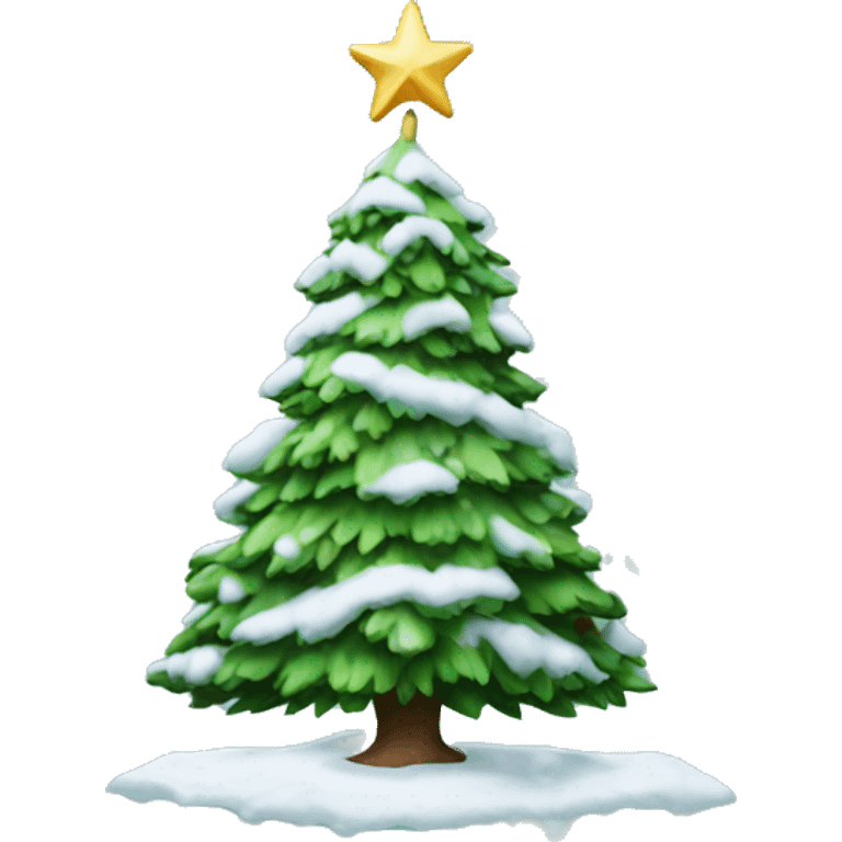 Christmas tree with snow emoji