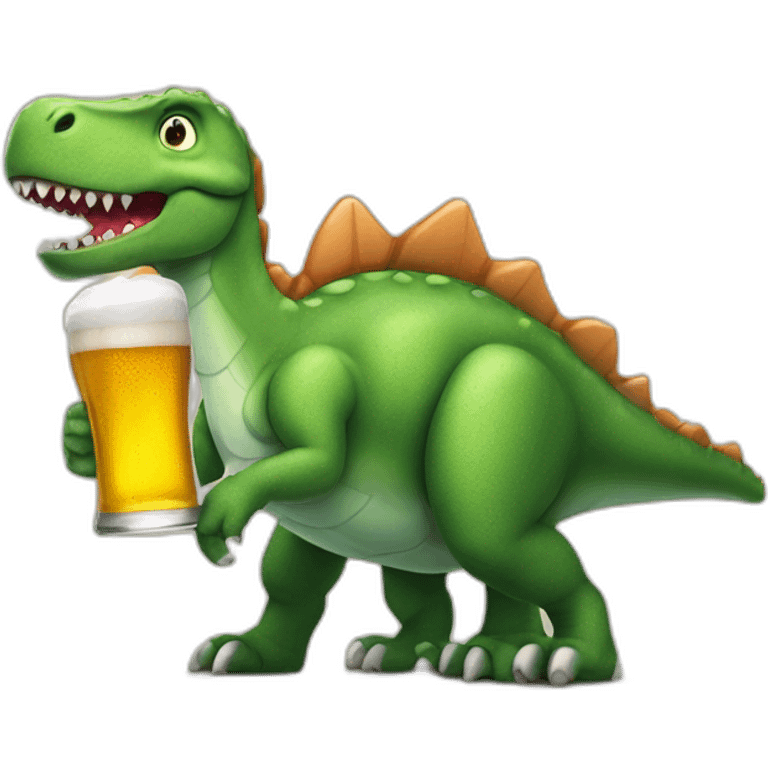 Dino avec une biere emoji