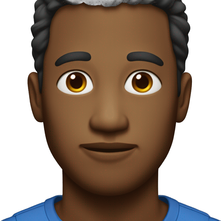 dark brown man in blue top emoji