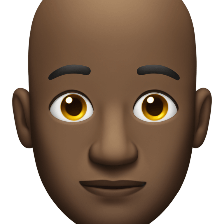 black man with bald head reclining in chair eyes opened  emoji