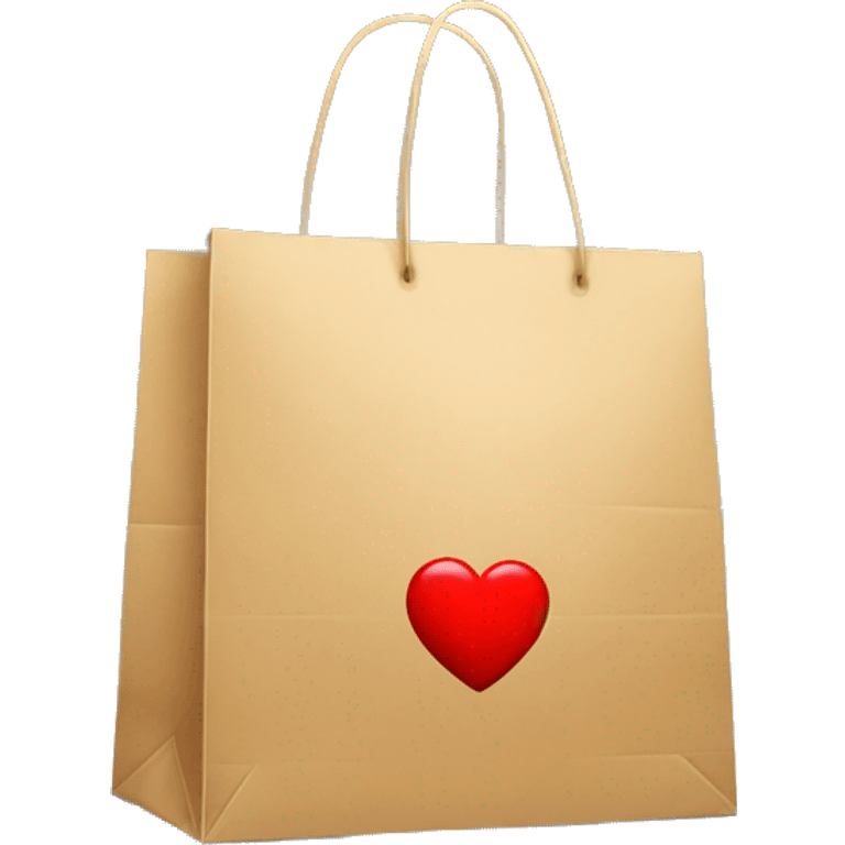 Shopping bag with heart emoji