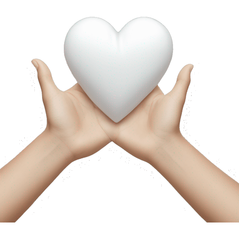 white heart in open palms emoji