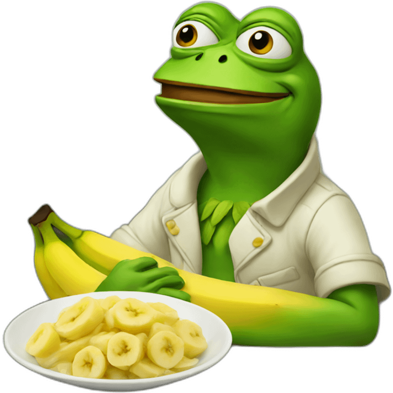 pepe is eating banana emoji