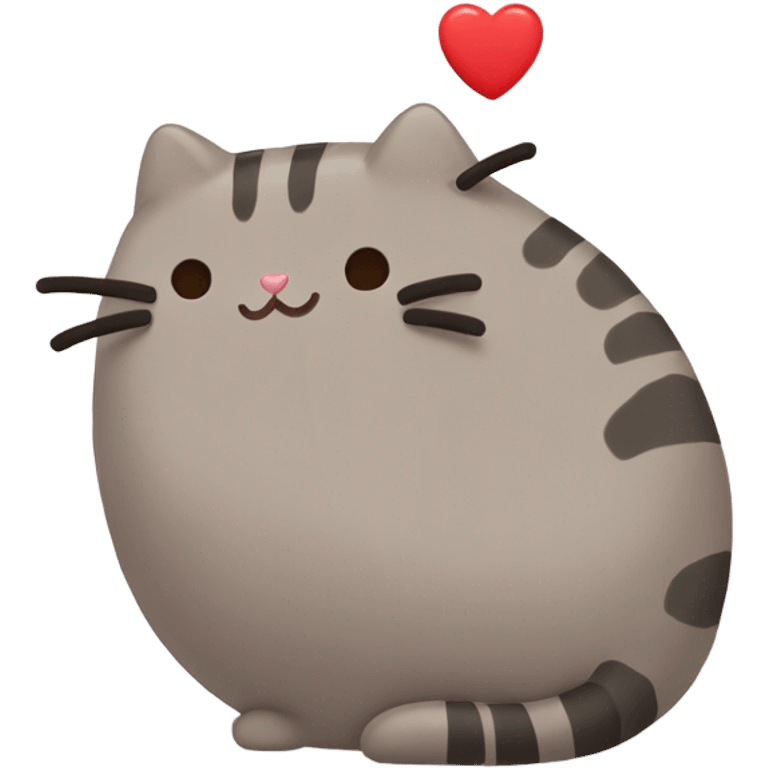 pusheen light red heart emoji