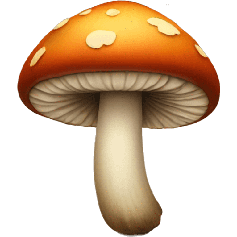 Mushroom with fall leaves on it emoji