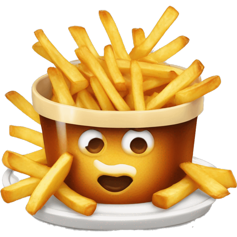 Poutine mange des frites emoji