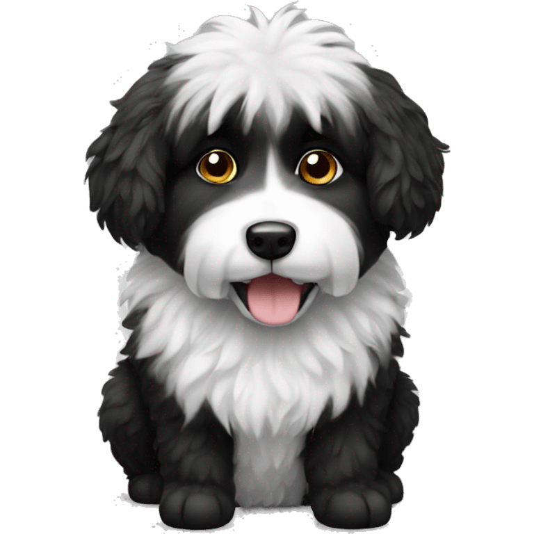 Black and white fluffy dog emoji