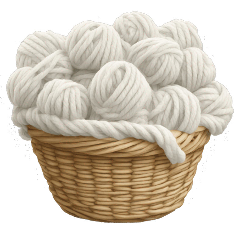 Basket of white wool yarn emoji