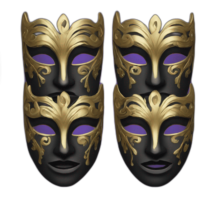 dark triple venetian mask emoji