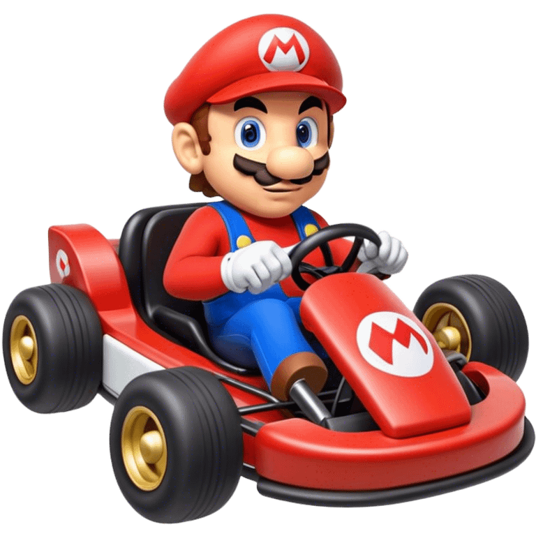 Super Mario driving a kart emoji