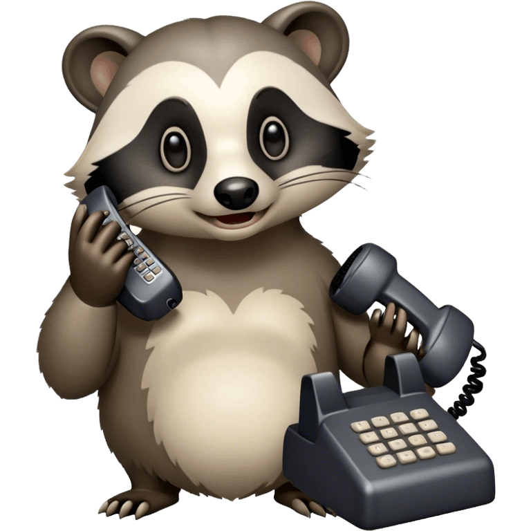 badger with corded phone emoji