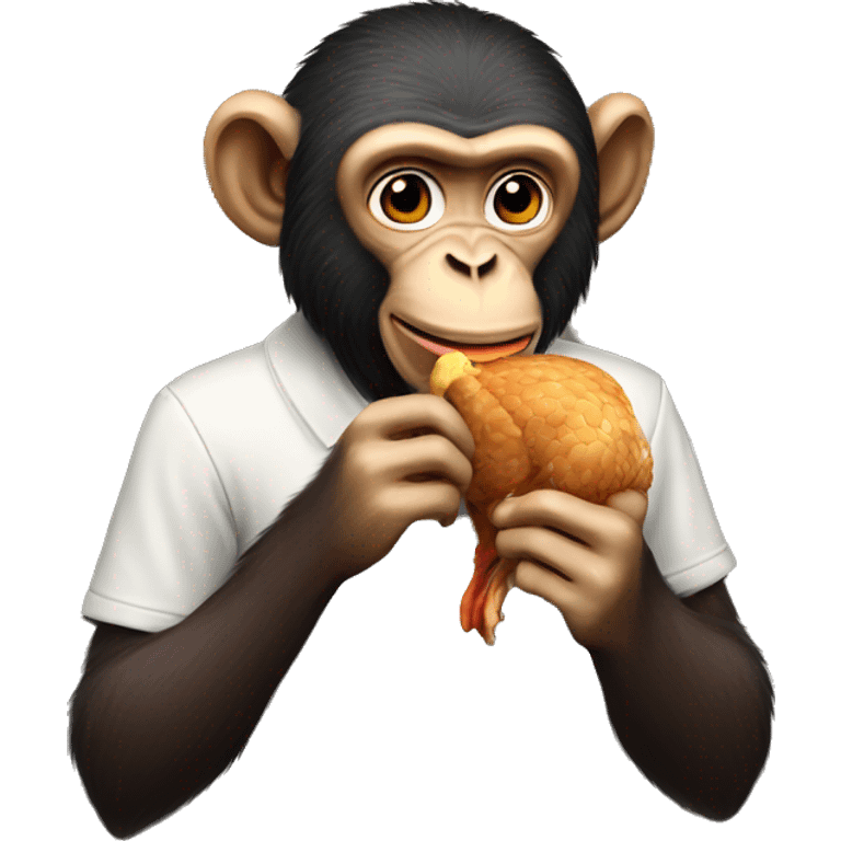 monkey eating chicken emoji