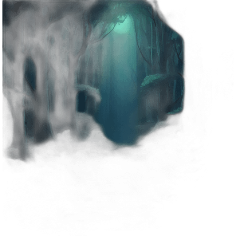 a deep dark forest bathed on a dim twilight light emoji