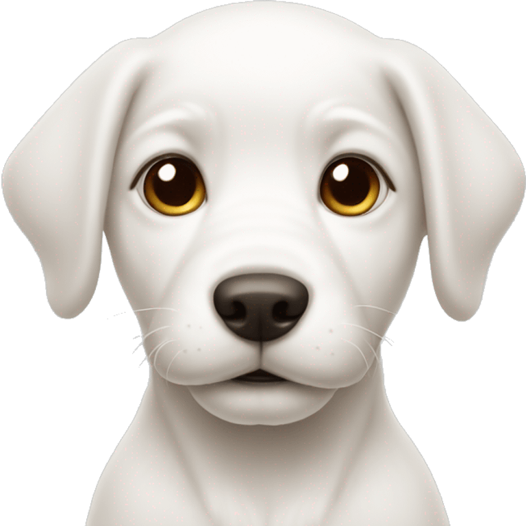 White puppy with brown ears emoji