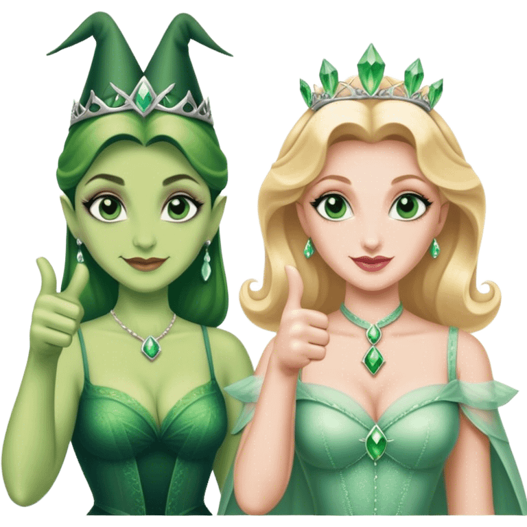 Elephaba and Glinda giving a thumbs up emoji