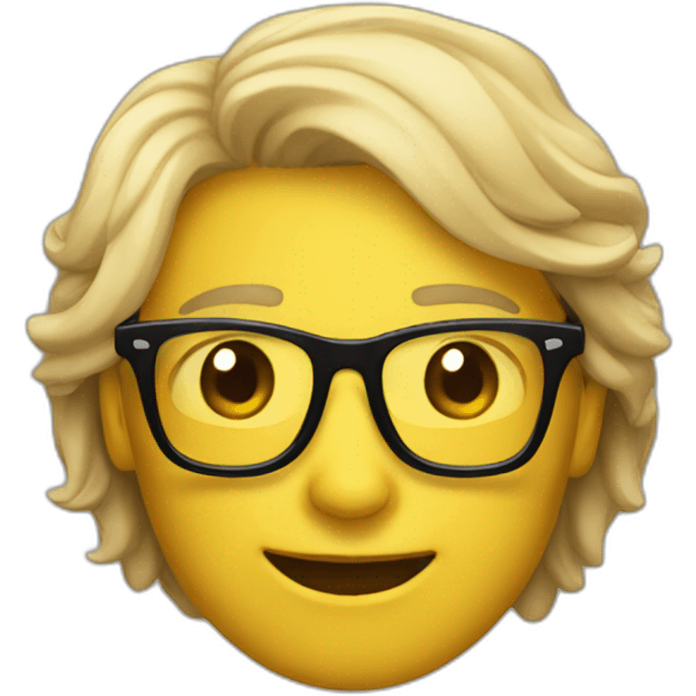 Emoji avec des lunettes noir  emoji