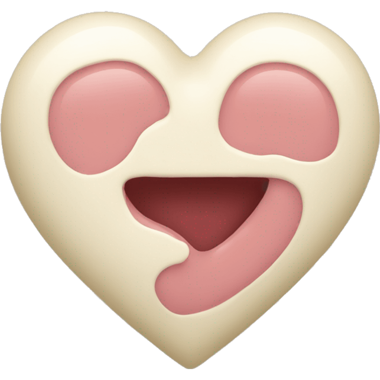 Cream heart emoji