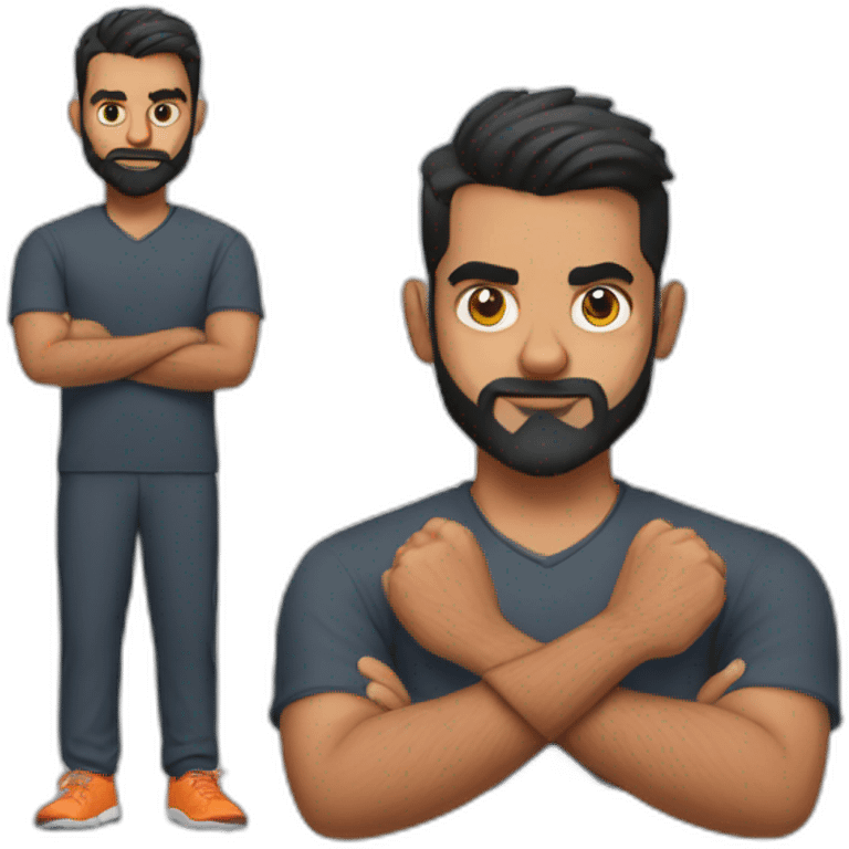 create a virat kohli standing while folding his hands emoji