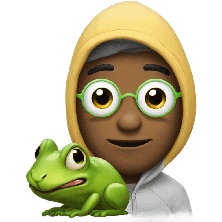 Bad bunny with a frog emoji