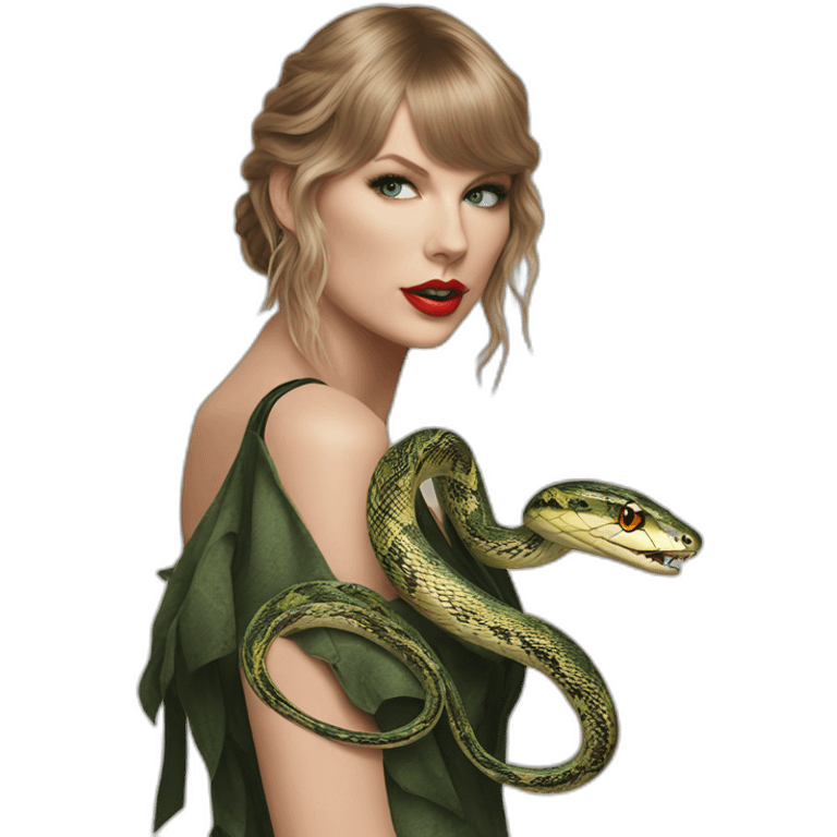 Taylor Swift with a snake in reputation album emoji