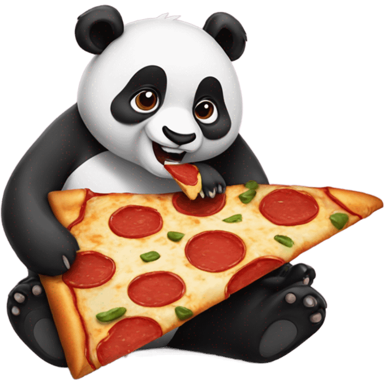 Panda eating pizza emoji