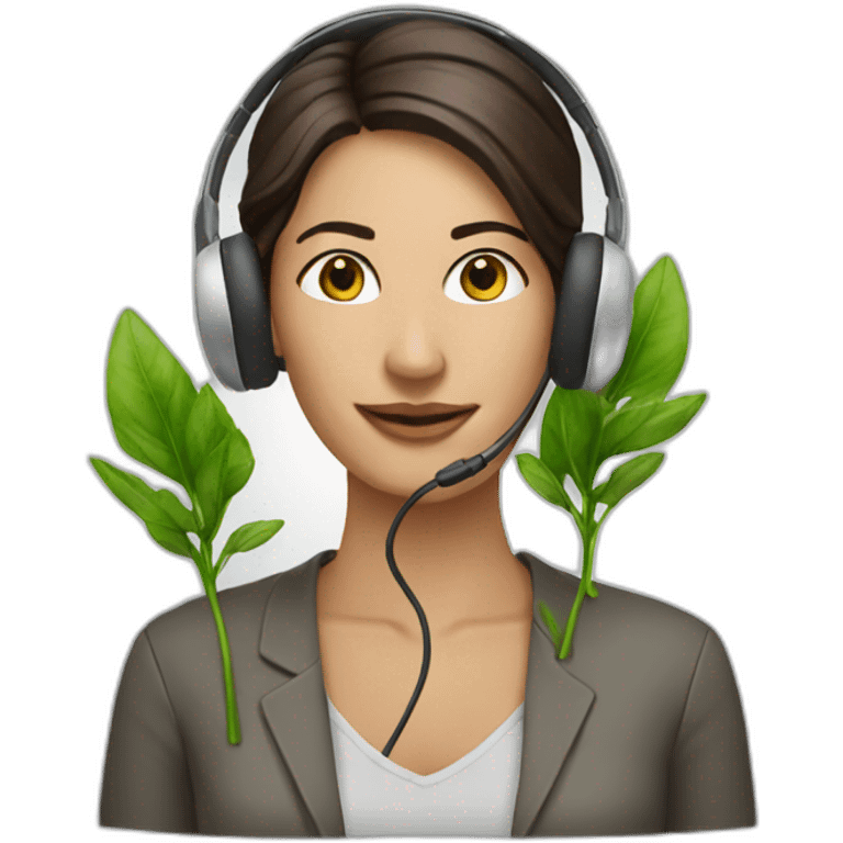 woman-headset-plant emoji