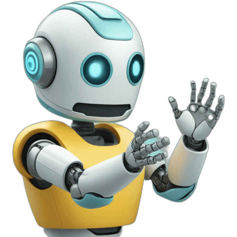 ROBOT HOLDING TWO HANDS ANS ASK WHAT THE PROBLEM IS  emoji